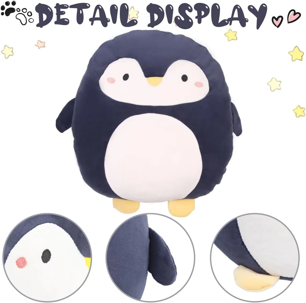 ARELUX 16 inch Soft Penguin Anime Plush Pillow Cute Stuffed Animal Plush Toy Kawaii Plushies Room Decor Christmas Decorations Gifts for Women Kids Birthday