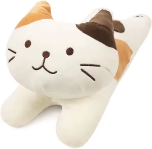 ARELUX 22in Soft Cat Big Sleeping Hugging Pillows,White Cat Plush Pillow, Kitten Stuffed Animal Throw Pillows Accompany Plush for Friends Family Birthday