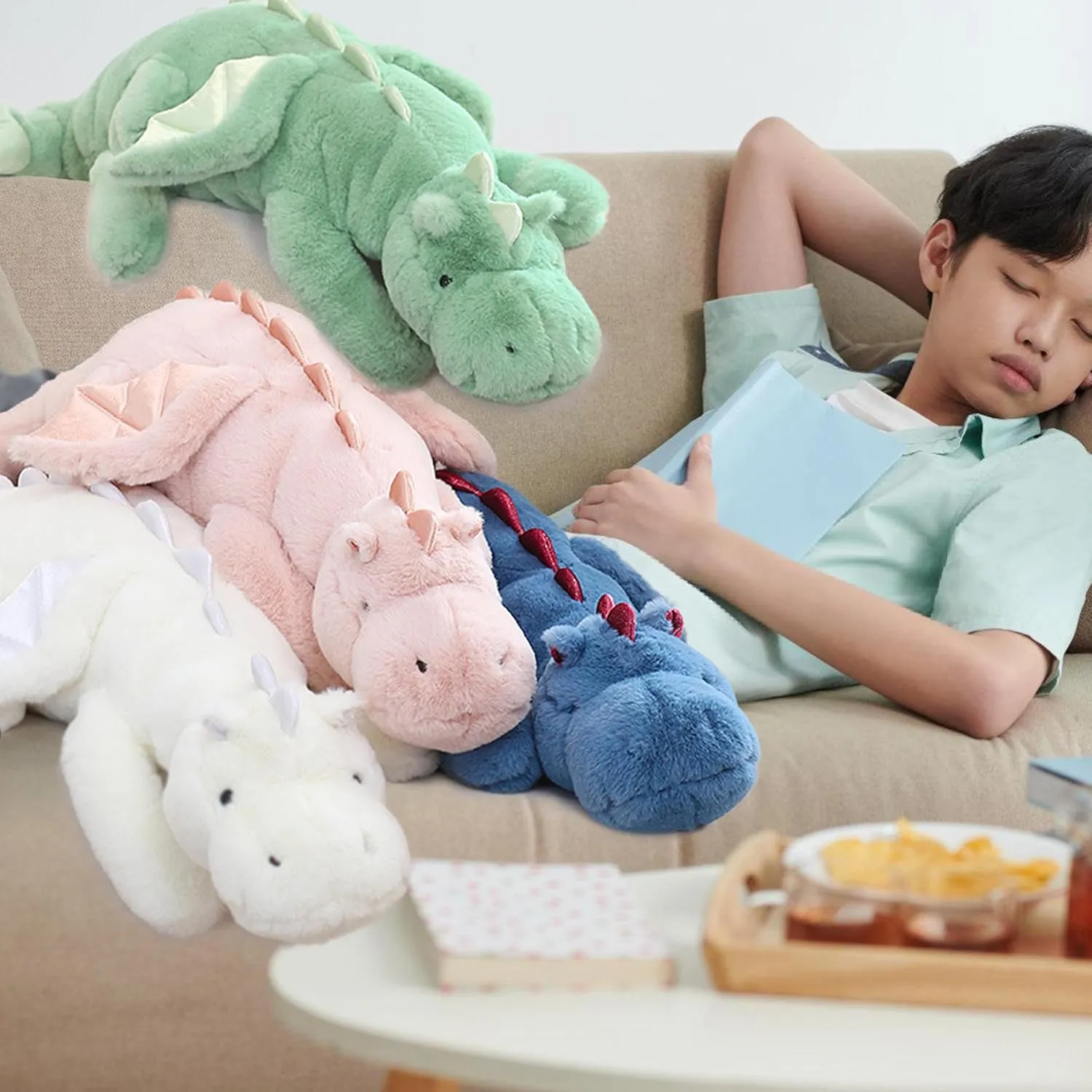 ARELUX Large 37in Cute Dragon Stuffed Animals Plush Toy Soft Pink Pterosaur Plushie Giant Fuzzy Dinosaur Pillow Plushies with Wings Cuddly for Friends Family Member