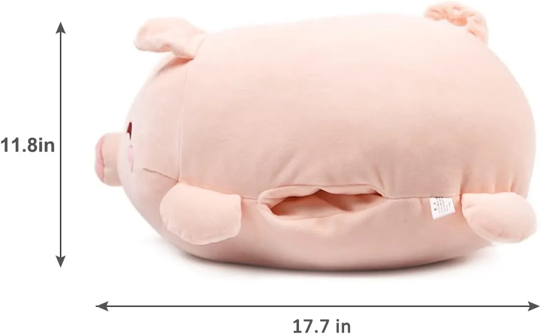 ARELUX Pig Plush Pillow Stuffed Animal Snuggly Pillow Cute Plush Toy Snuggle Buddy Pig Plushie Kawaii Soft Hugging Pillow for Kids Boys Girls 17.7in