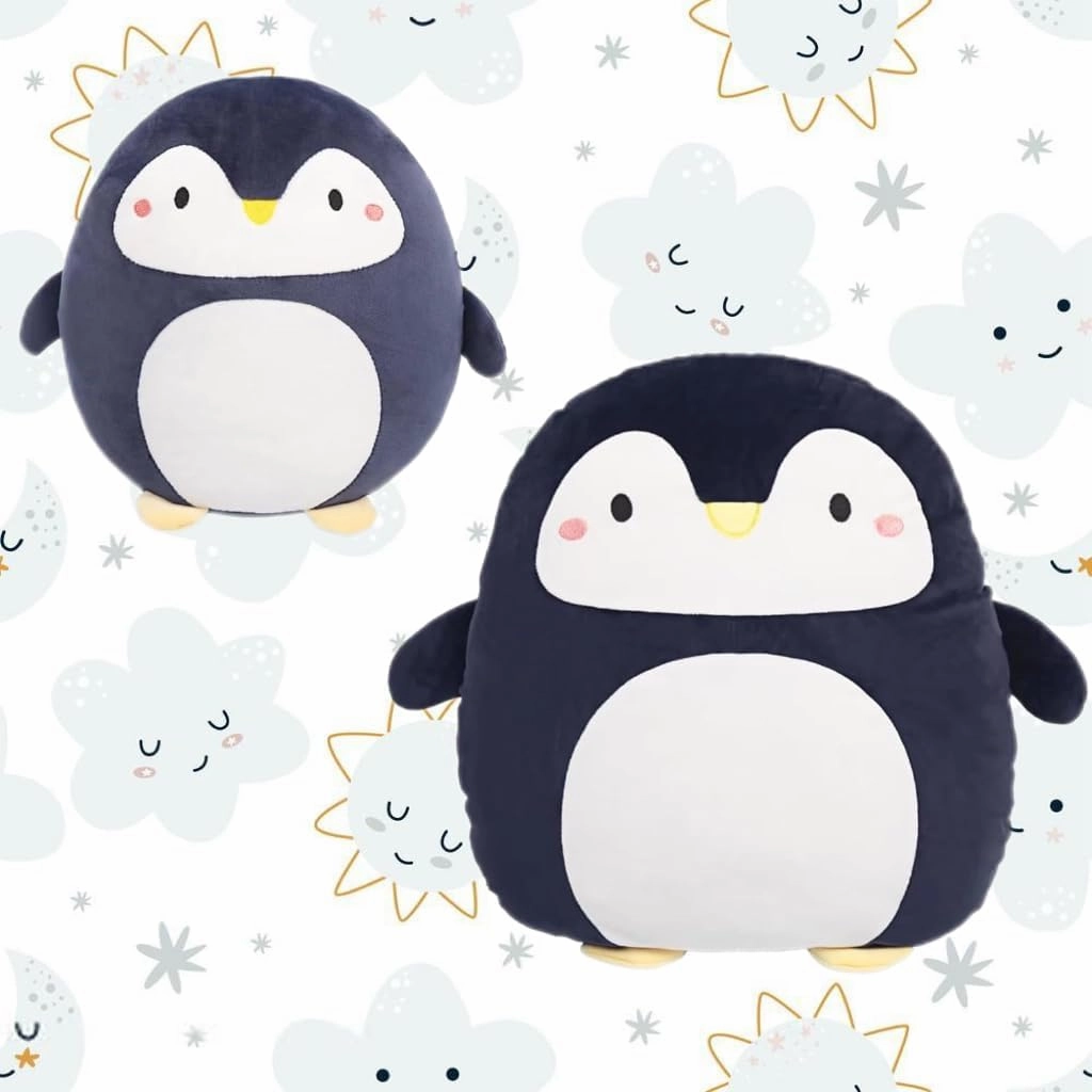 ARELUX 16in 12in Soft Penguin Anime Plush Pillow Cute Stuffed Animal Plush Toy Kawaii Plushies Room Decor Christmas Decorations Gifts for Women Kids Birthday 2Sets