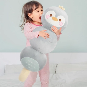 ARELUX Long Penguin Cotton Candy Plush Cute Penguin Stuffed Animals Body Throw Pillow Soft Sleeping Hugging Plushie Toy Room Decor Gift for Kids Girls Boys Birthday Christmas