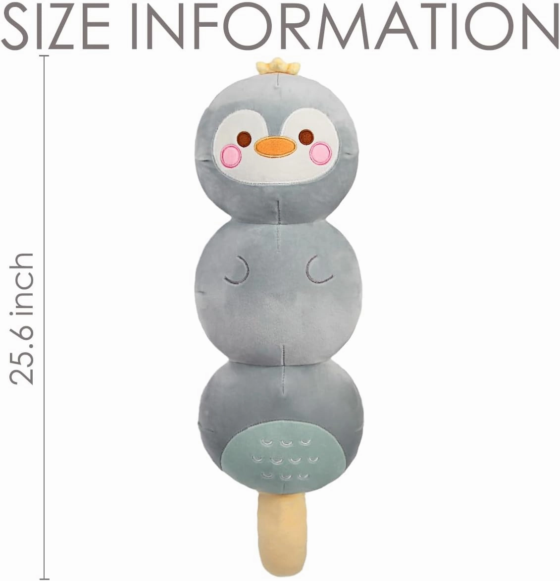 ARELUX Long Penguin Cotton Candy Plush Cute Penguin Stuffed Animals Body Throw Pillow Soft Sleeping Hugging Plushie Toy Room Decor Gift for Kids Girls Boys Birthday Christmas