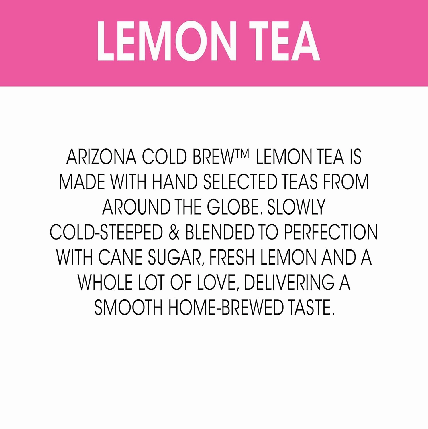 AriZona Cold Brew Lemon Tea - Premium Cold Brew Iced Tea with Cane Sugar (Pack of 12)