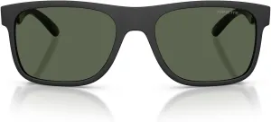 Arnette Men's AN4341 Khim Square Sunglasses, Black Matte/Shiny/Dark Green, 56 mm