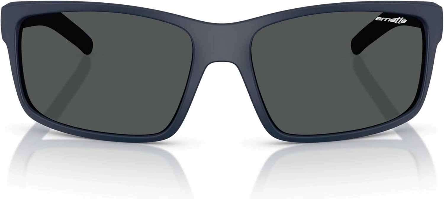 ARNETTE Unisex Sunglasses Shiny Black Frame, Polarized Dark Grey Lenses, 62MM