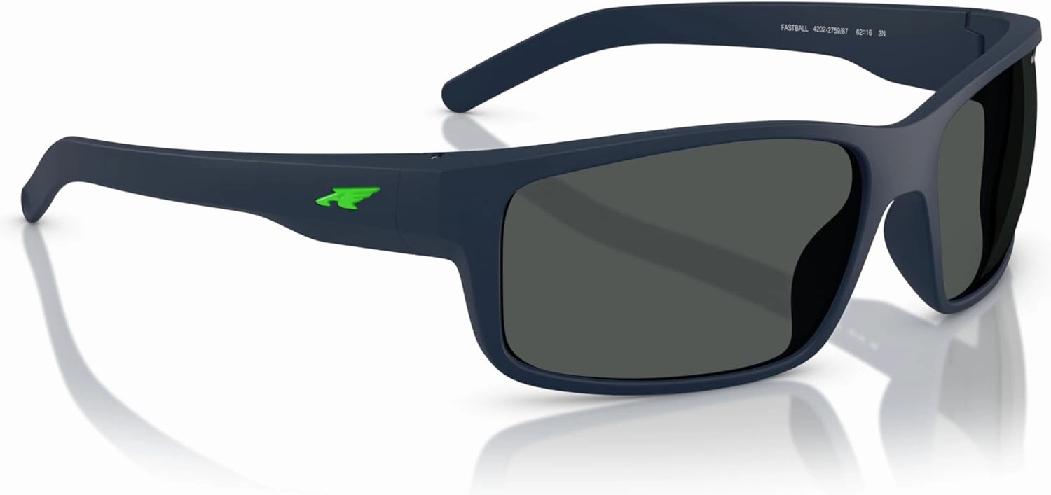 ARNETTE Unisex Sunglasses Shiny Black Frame, Polarized Dark Grey Lenses, 62MM