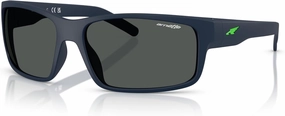 ARNETTE Unisex Sunglasses Shiny Black Frame, Polarized Dark Grey Lenses, 62MM