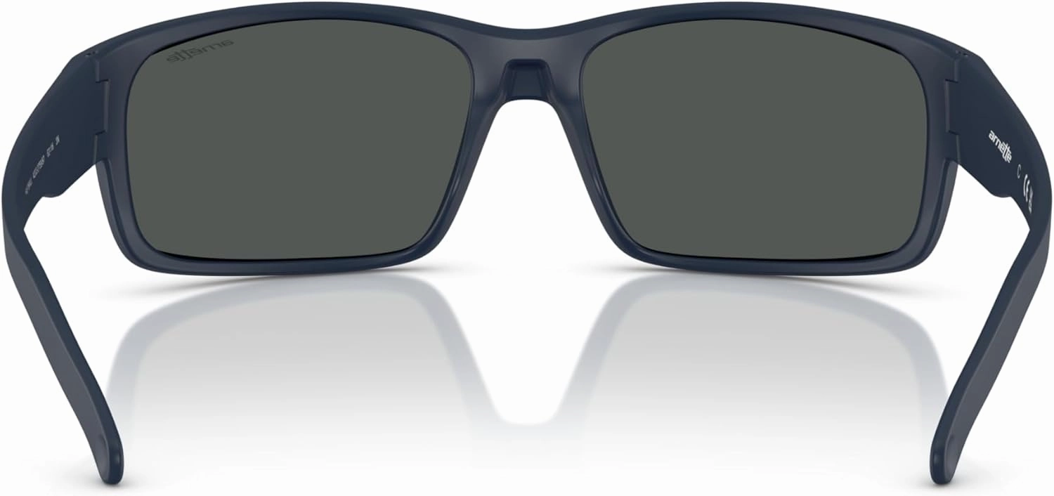 ARNETTE Unisex Sunglasses Shiny Black Frame, Polarized Dark Grey Lenses, 62MM