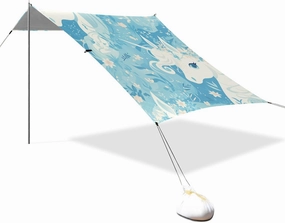 Art Cute Blue Unicorns Beach Tent & Canopy UPF50  Protection Lightweight Portable Sunshade with Carrying Bag for Backyard and Camping