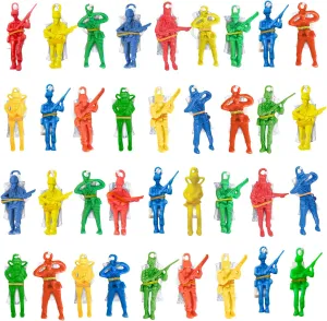 ArtCreativity 36 Packs / 2.5” Army Parachute Toys for Kids, Vinyl Parachute Men Toy in Assorted Colors, Durable Plastic Army Men Action Figures Hand Throwing for Boys & Girls