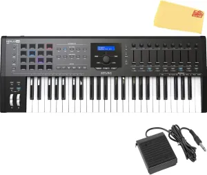 Arturia KeyLab 49 MkII MIDI Keyboard Controller - Black Bundle with Sustain Pedal and Austin Bazaar Polishing Cloth