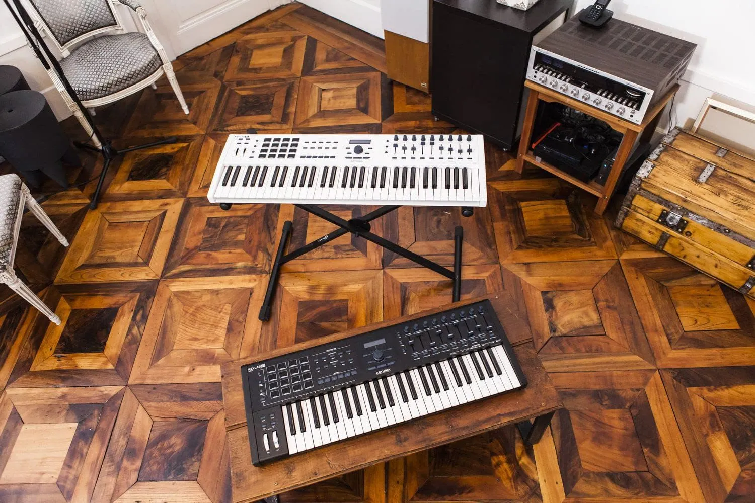 Arturia KeyLab 49 MkII MIDI Keyboard Controller - Black Bundle with Sustain Pedal and Austin Bazaar Polishing Cloth