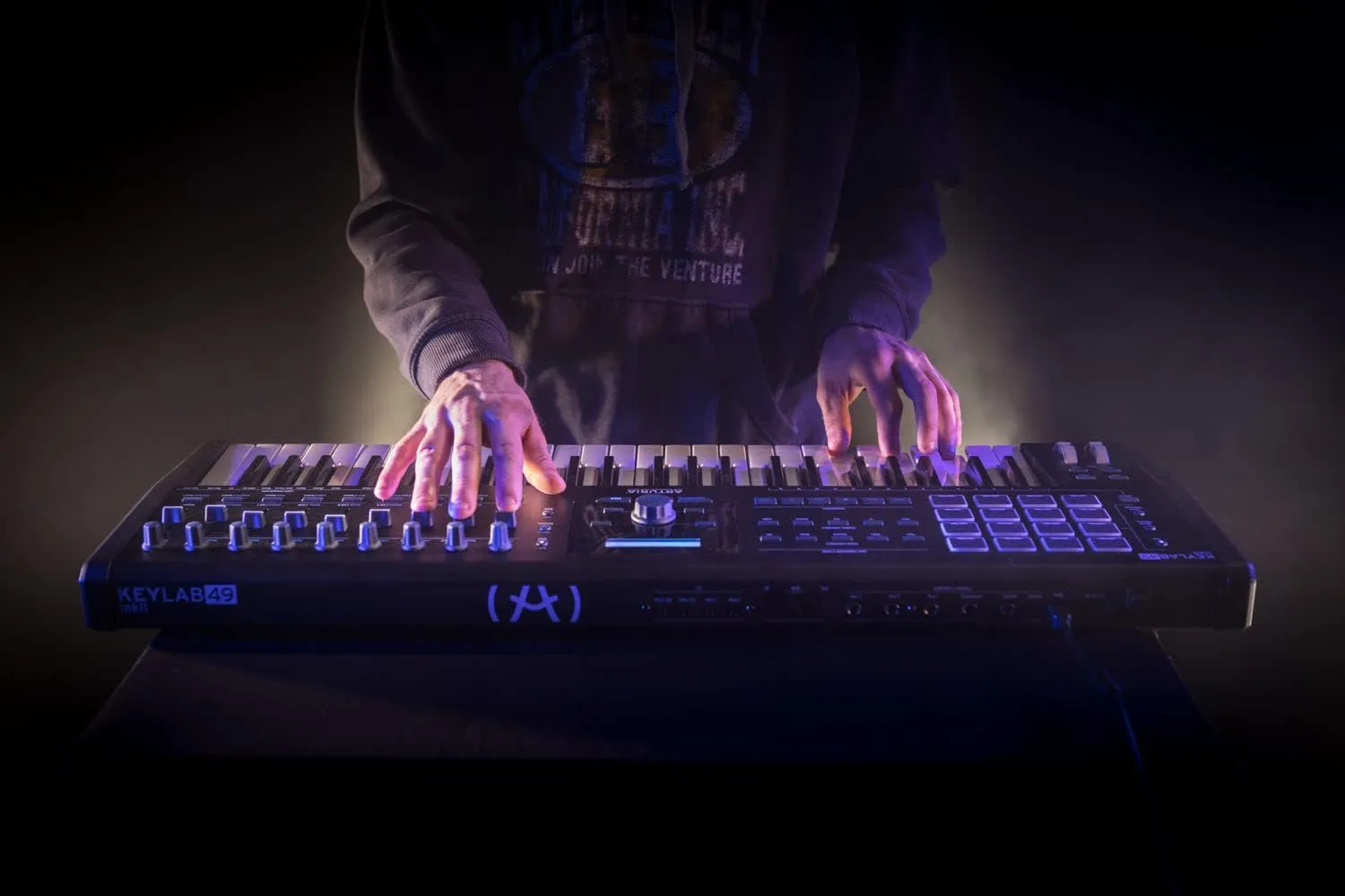 Arturia KeyLab 49 MkII MIDI Keyboard Controller - Black Bundle with Sustain Pedal and Austin Bazaar Polishing Cloth