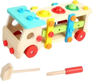 Assemble Wooden Building Car Educational Blocks for Enhances Manual Skills and Color Recognition Material Present for Special Occasions