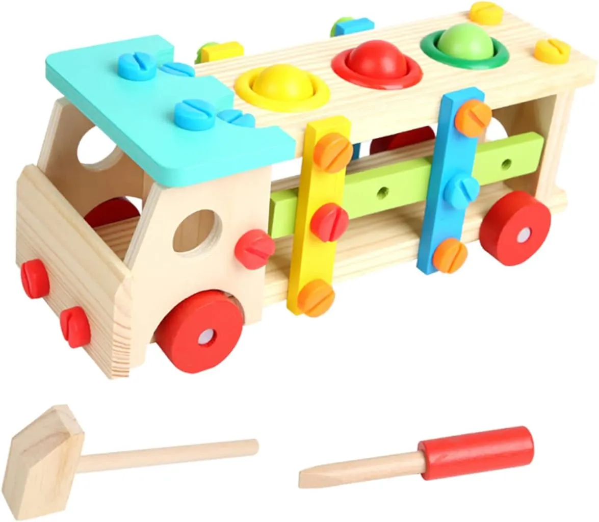 Assemble Wooden Building Car Educational Blocks for Enhances Manual Skills and Color Recognition Material Present for Special Occasions