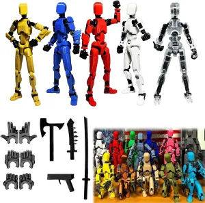 Assembly Completed 2025 New Titan 13 Action Figure,Lucky Robot 13 Action Figures 3D Printed Multi Jointed Movable Figure,Nova 13 Action Figure for Collectors Desktop Decorations(5 PCS)