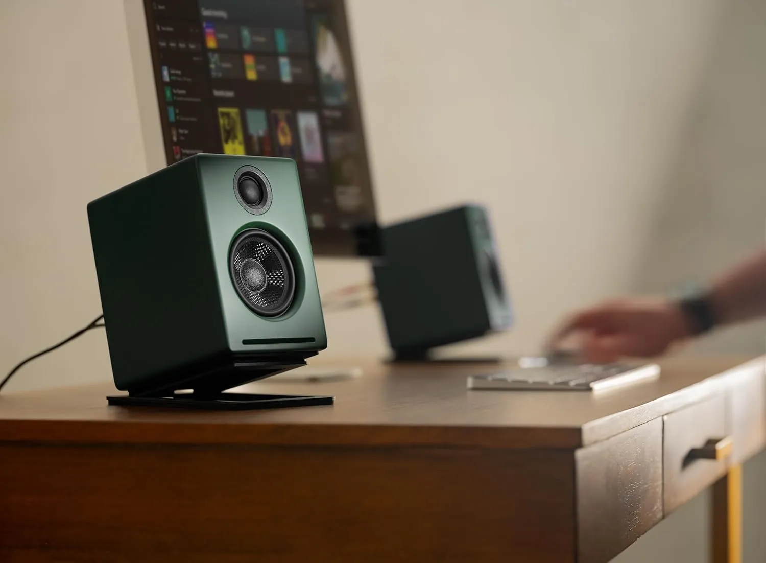 Audioengine A2  Desktop 24 Bit Limited Edition Wireless Bluetooth Desktop Speakers - 60W Computer Speakers for Music and Gaming