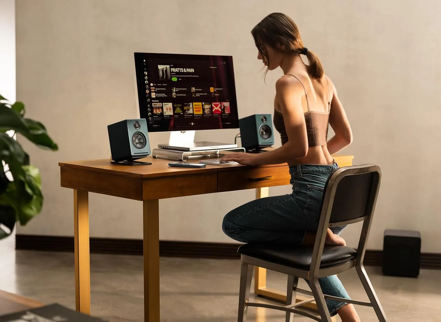 Audioengine A2  Desktop 24 Bit Limited Edition Wireless Bluetooth Desktop Speakers - 60W Computer Speakers for Music and Gaming