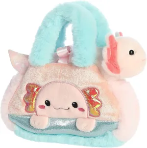 Aurora® Fashionable Fancy Pals™ Peek-A-Boo Axolotl™ Stuffed Animal - On-The-go Companions - Stylish Accessories - Pink 7.5 Inches