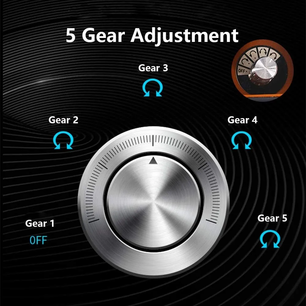 Automatic Watch Winder Box 6 10, with Blue LED Light, in Wood Shell and Leather, Extremely Silent Motor, 4 Rotation Modes Watch Winder for Automatic Watches