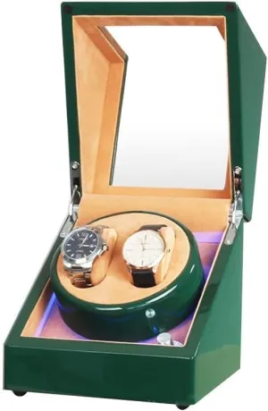 Automatic Watch Winder Box Watch Double Watch Winder Box, with Led Light, Wood Shell Piano Paint Exterior, Extremely Silent Motor, Fit Lady and Man,C