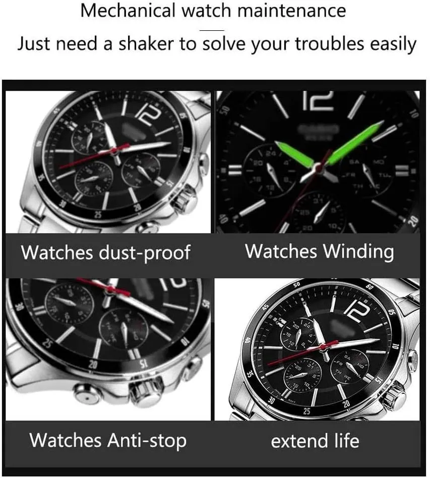 Automatic Watch Winder,Watch Double Watch Winder Box for Automatic Watches, with Blue Led Light, Wood Shell Piano Paint Exterior, Extremely Silent Motor Beautiful Home,F