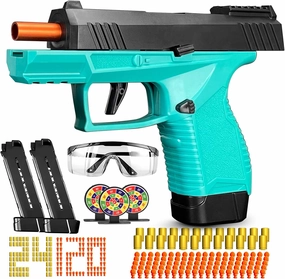 Automatic Shell Ejecting Toy Gun for Boys, Soft Bullet Toy Pistol with 120 Bullets, Educational Shooting Games Toy Gun Pistol Model Gifts for Birthday Christmas Age 6 