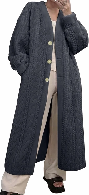 Autumn and Winter Thickened Women's Elongated Imitation Mink Cardigan Jacket Integrated Coat Pleated Back Denim