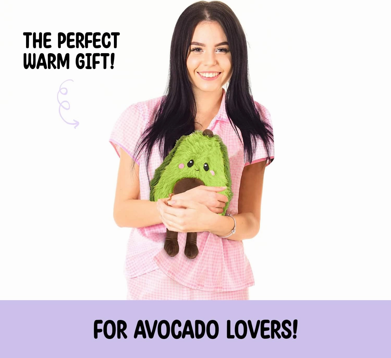 Avocado Microwavable Unscented Heating Pad for Women and Kids- Cute Soft Cozy Pillow Plush Heatable Warm Stuffed Animals - Kawaii Hot and Cold Plushie Food Toy - Avocado Gifts for Girls and Boys
