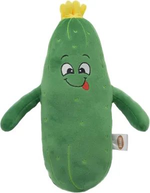 BABOLI Adorable Pickle Stuffed Animal Cucumber Plush Plant with Smile Face and Yellow Corolla Pretty Cute Plushie Toy Gift for Any Pickle Lover 12 Inches (Naughty-L)