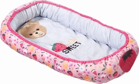 BABY born Baby Nest 835821 - Reversible Baby Nest with Soft Padded Edges for Dolls up to 43cm - Features Berry and Bear Design - Great for Sofa, Floor, and Nursery - Suitable for Children from 3 Years