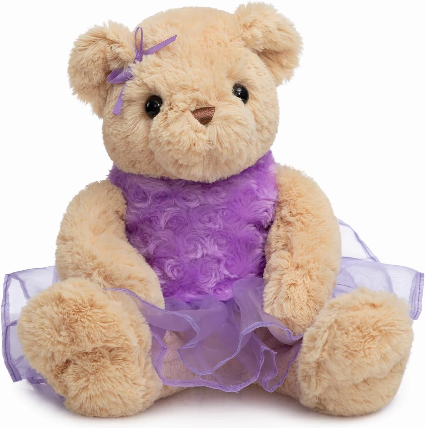 Ballerina Teddy Bear Stuffed Animal Cute Plush Bear in Tutu Skirt Birthday Dance Recital Gifts for Girls Kids 21’’ Purple