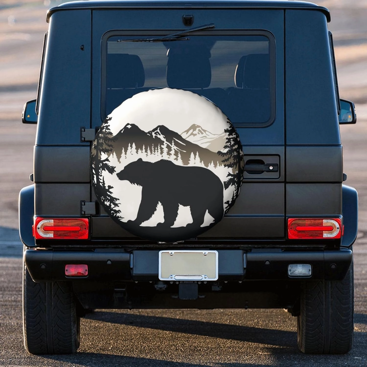 Bear and Mountain Spare Tire Cover Wheel Protectors for Decoration and Weather Protection for Trailers Rv SUV Truck Campervan Travel Trailer 14"