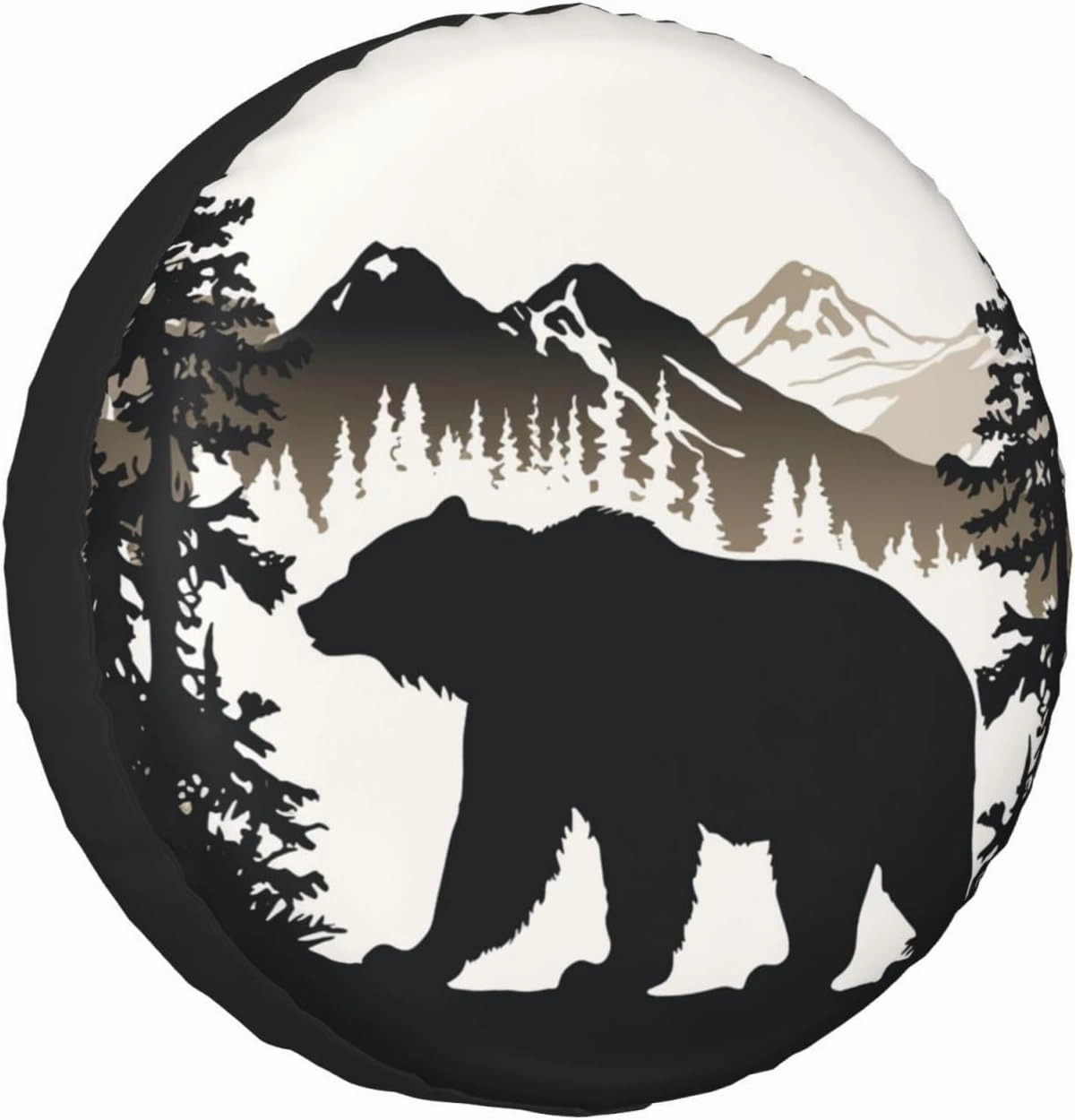 Bear and Mountain Spare Tire Cover Wheel Protectors for Decoration and Weather Protection for Trailers Rv SUV Truck Campervan Travel Trailer 14"
