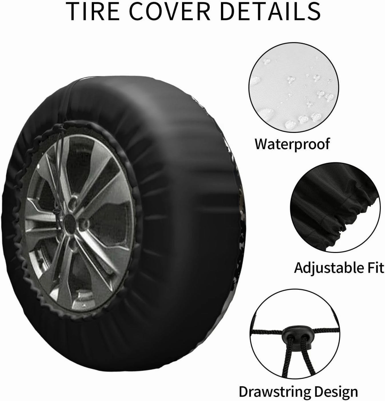 Bear and Mountain Spare Tire Cover Wheel Protectors for Decoration and Weather Protection for Trailers Rv SUV Truck Campervan Travel Trailer 14"
