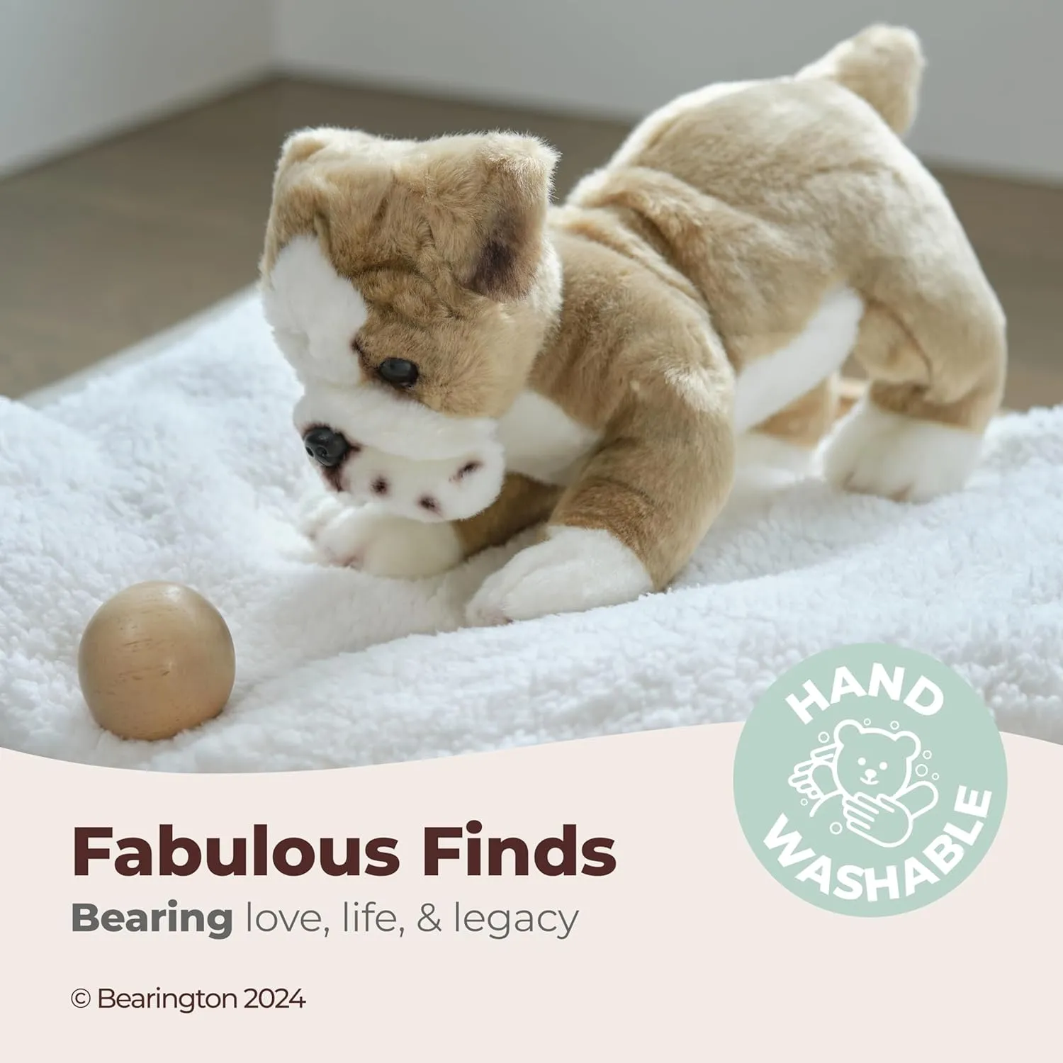 Bearington Tug The English Bulldog Plush, 13 Inch Dog Stuffed Animal