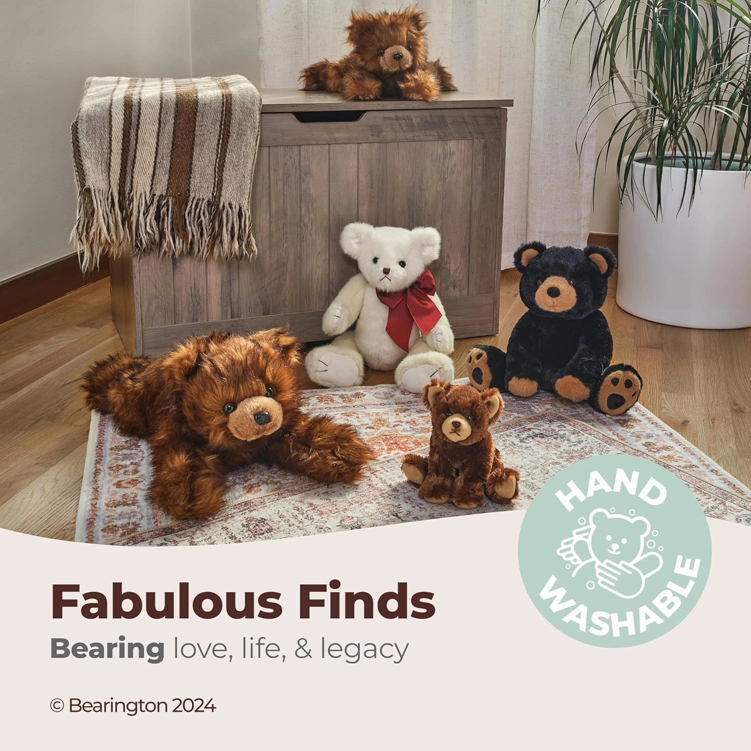 Bearington Lil' Grizby The Brown Grizzly Teddy Bear Plush, 7 Inch Bear Stuffed Animal - Hugs and Cuddles Plush Animal Toy