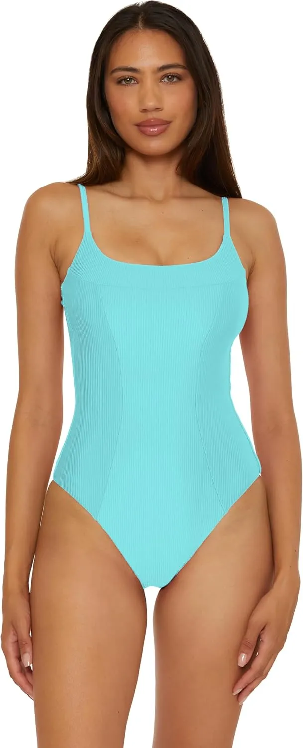 BECCA Women's Monte Carlo One Piece Swimsuit, Square Neck, Adjustable, Bathing Suits