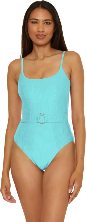 BECCA Women's Monte Carlo One Piece Swimsuit, Square Neck, Adjustable, Bathing Suits