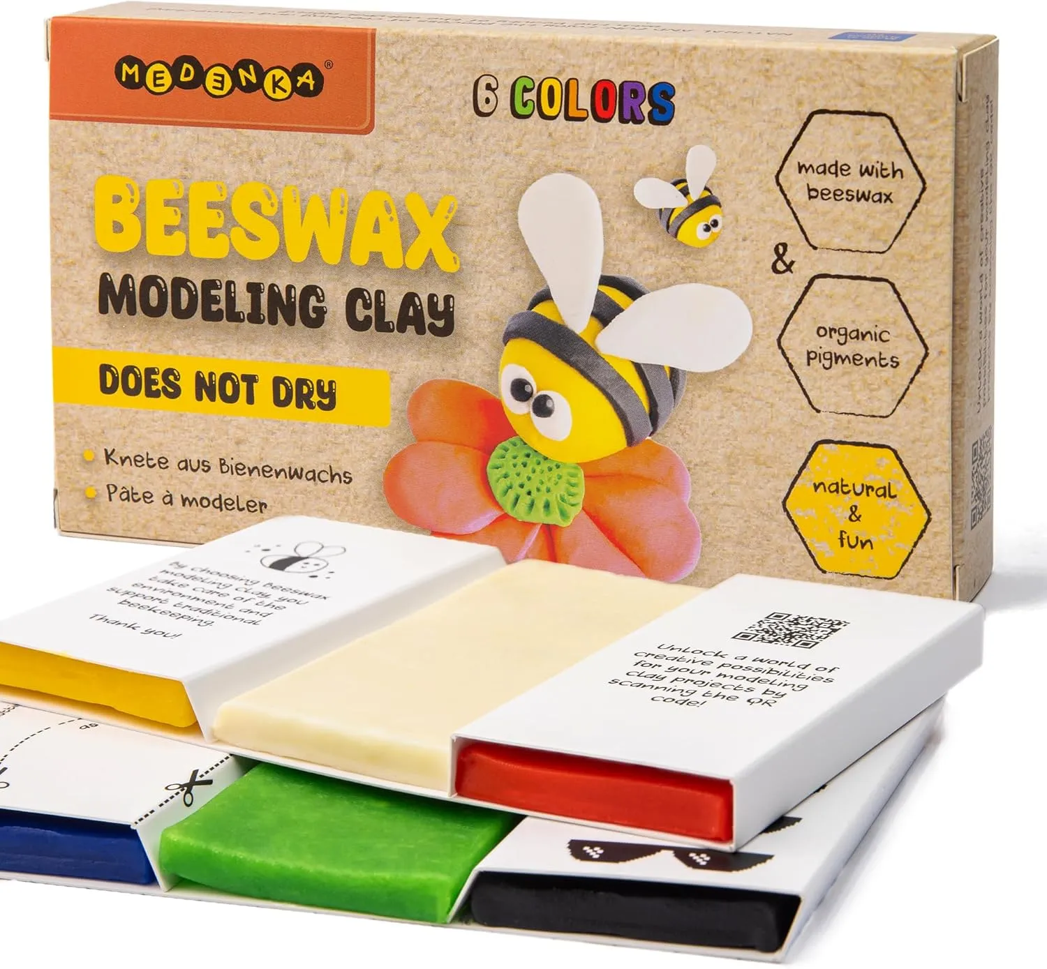 Beeswax Modelling Clay 240g - 6 colors