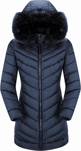 Bellivera Women's Winter Thickened Quilted Puffer Jacket Zipper Pockets Bubble Coat with Removable Hood and Faux Fur Collar