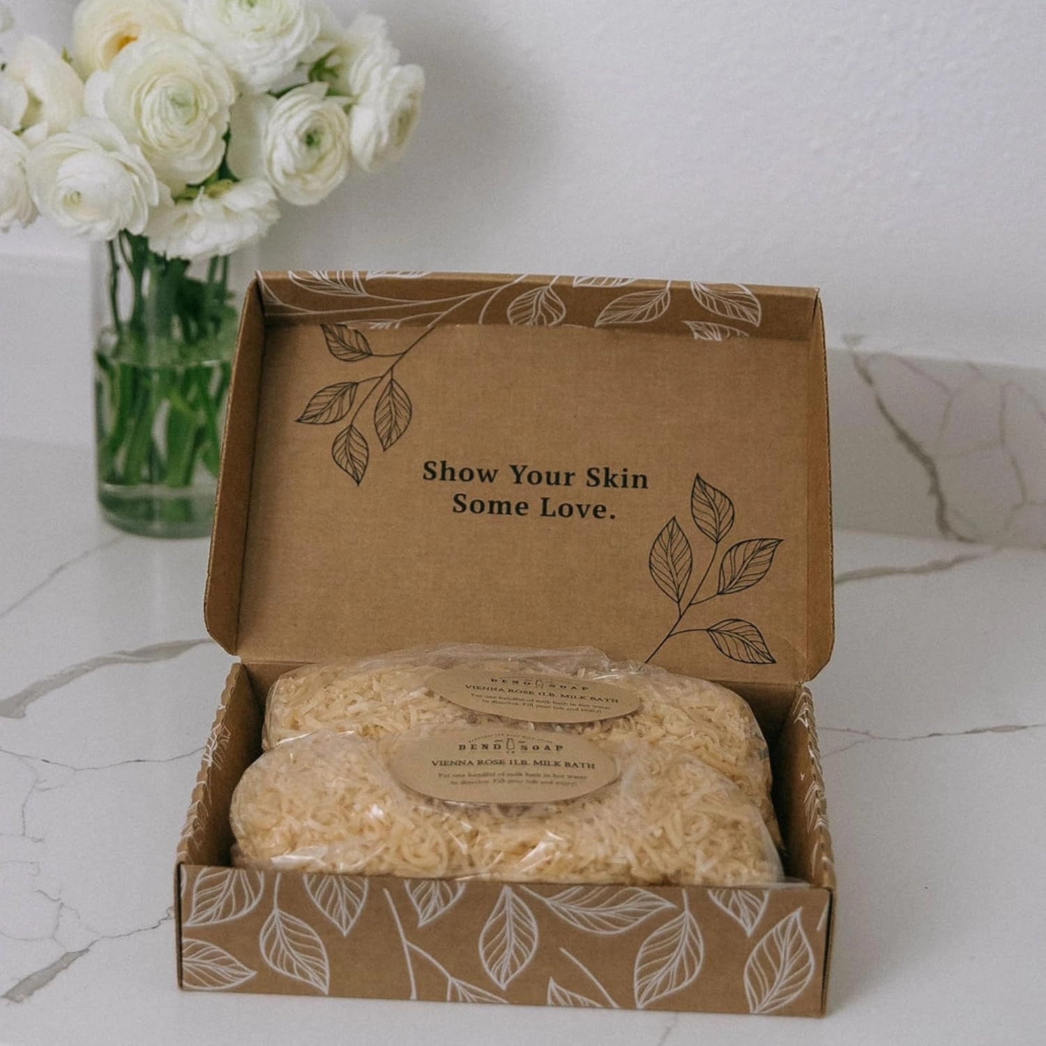 Bend Soap Company Milk Bath, 100% Natural Ingredients, Gentle Cleanser, Hydrates Moisturize and Softens The Skin, Handcrafted Goat Milk Soap, Essential Oil, 2 lbs - Vienna Rose