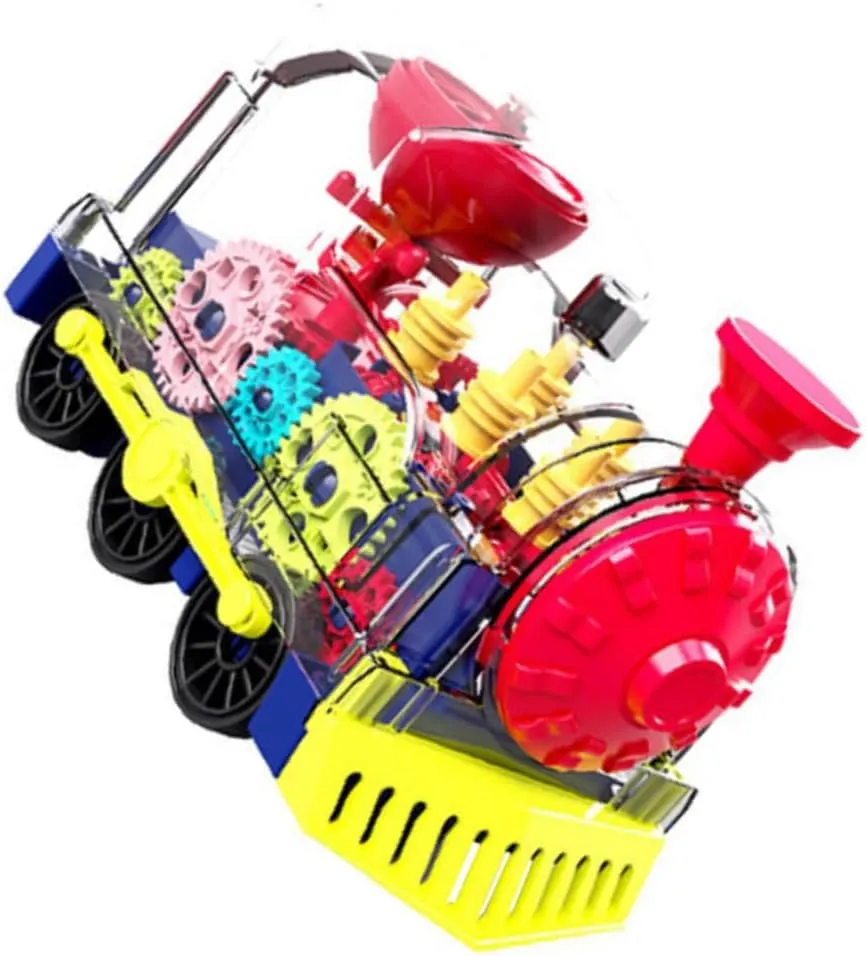 BESPORTBLE Safe Electric Train Model Transparent Gears Train Plaything for Toddlers Without Batteries