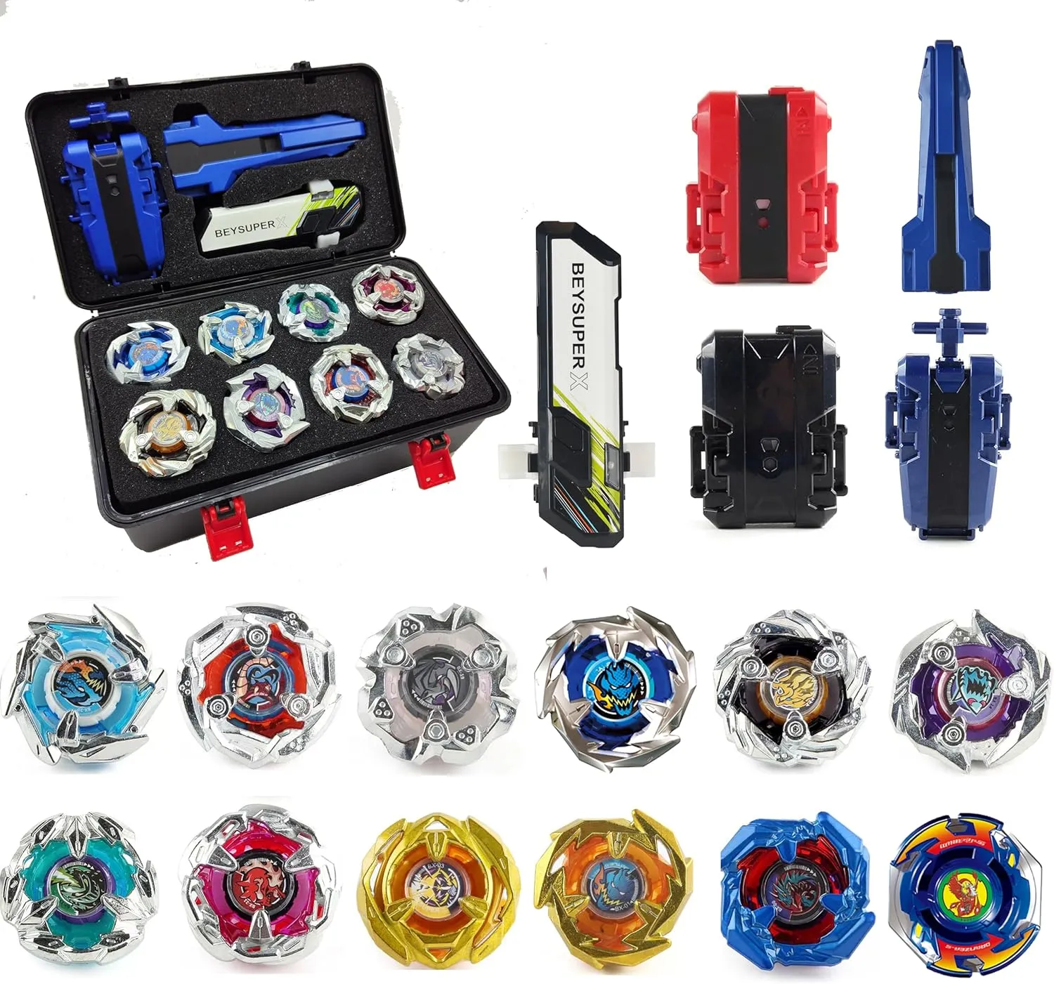 Bey Battling Set, GyroTops Burst Blade Toy Combat Battling Game Set, Spinning Gift for Boys, Ages for 8 10 12  (12 Spinning Tops Tool Box)