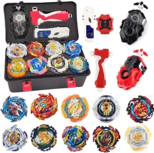Bey Battling Top Burst Gyros Toy Set Toy Gift for Children Boys Ages 6 8 10 12  Combat Battling Game 10 Burst Spinning Tops 3 Two Way Launchers Grip Starter