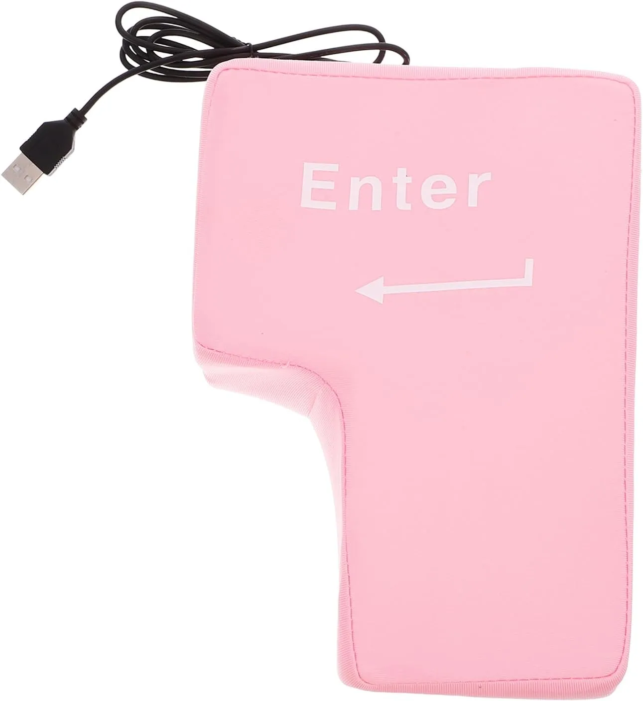Big Enter Key Desk Punching Bag USB Unbreakable Big Enter Button Throw Pillow Anger Relief Toys Desk Gadgets for Men Stress Men Toy on The Lap Cloth Travel Cervical Pillow