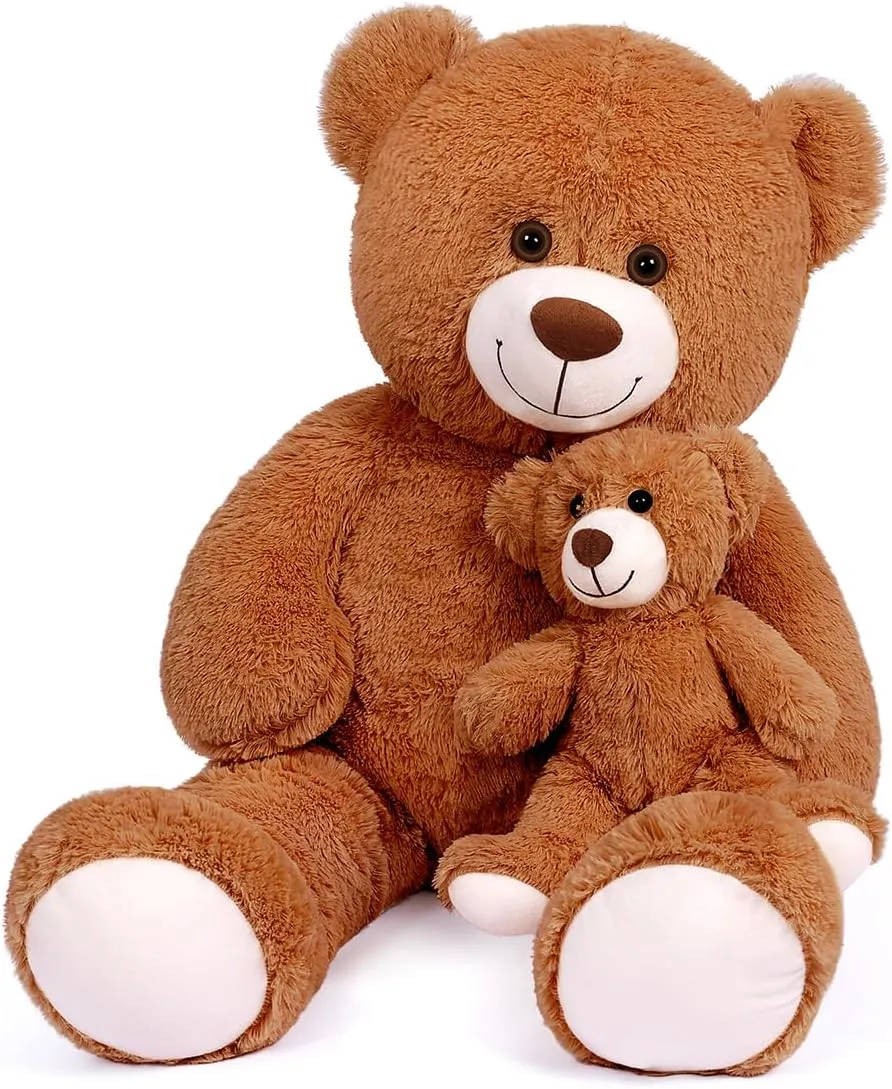 Big Teddy Bear Stuffed Animal Big Teddy Bear Mama with Baby Giant Teddy Bear Stuffed Animal Bear for Kids, Girlfriend on Mother's Day, Valentine's Day, Christmas(100CM,Brown)
