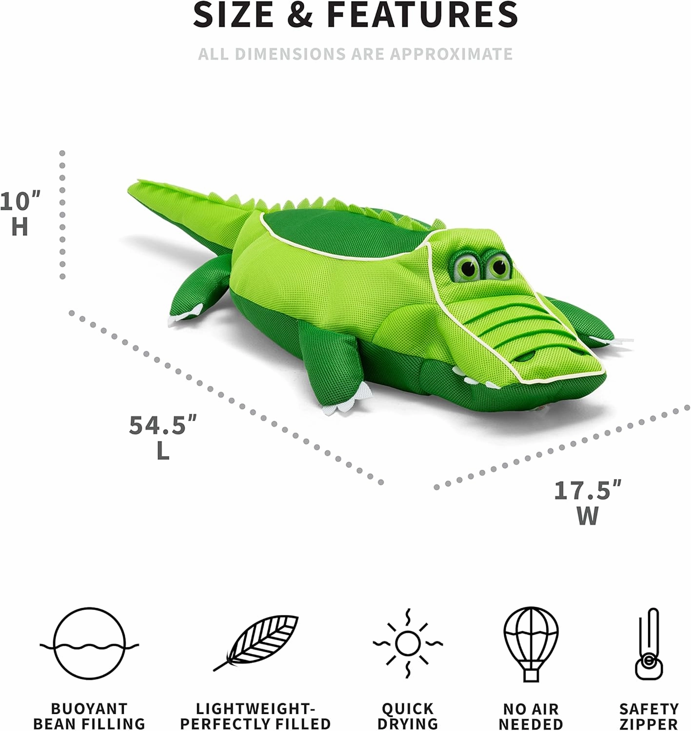 Big Joe Pool Petz Animal Pool Toy Float, Quick Draining Fabric