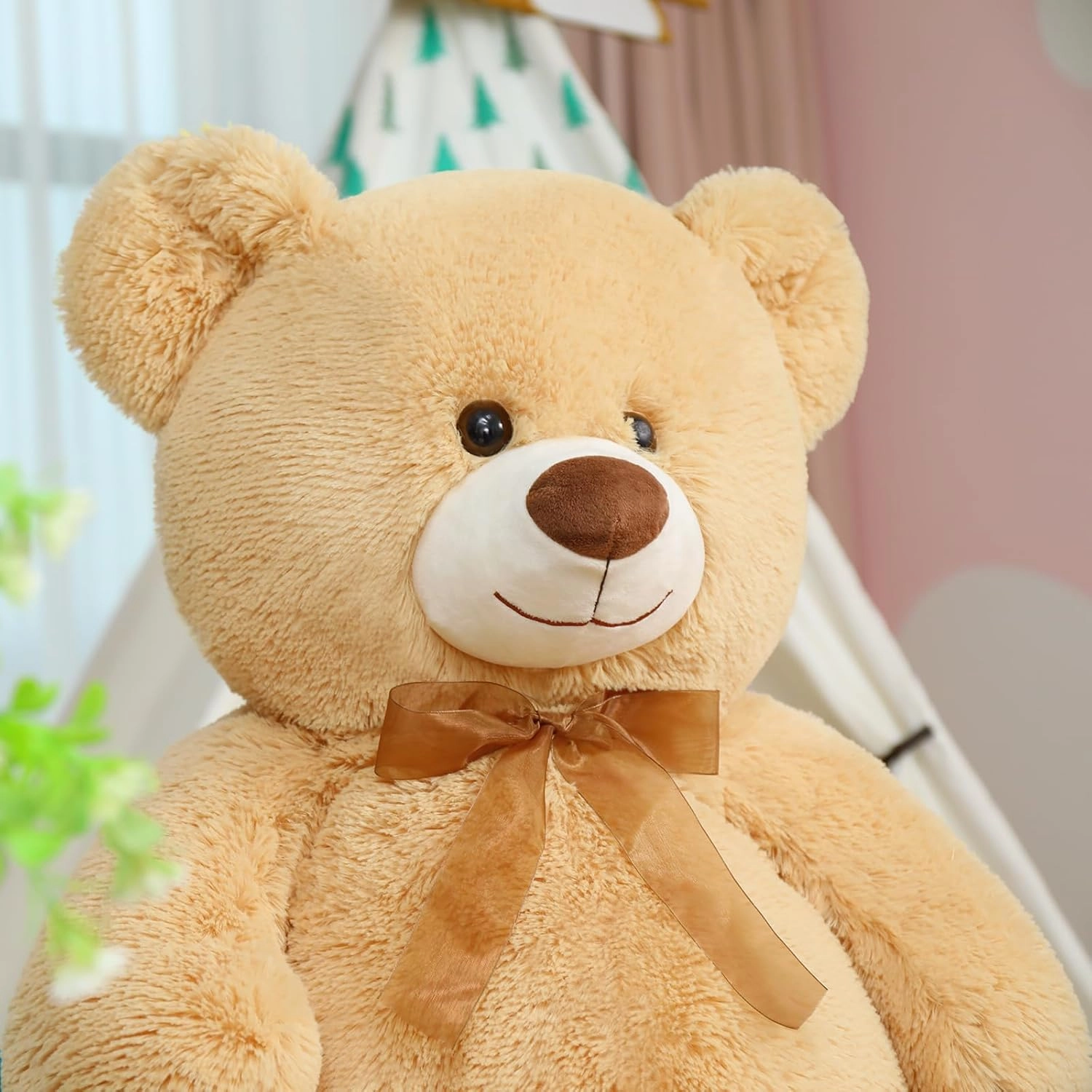Big Teddy Bear, 36 inch Cute Giant Stuffed Animals Life Size Plush Bear for Girlfriend Kids, Tan
